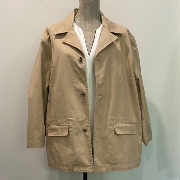Zara Tan Trench Jacket Size Xlarge - Picture 4 of 16